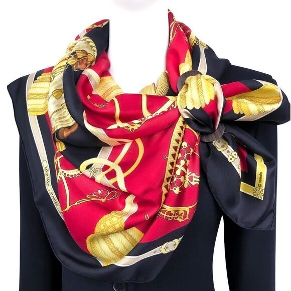 Authentic Les Muserolles HERMÈS© Carre Large Silk Scarf - Picture 13 of 16